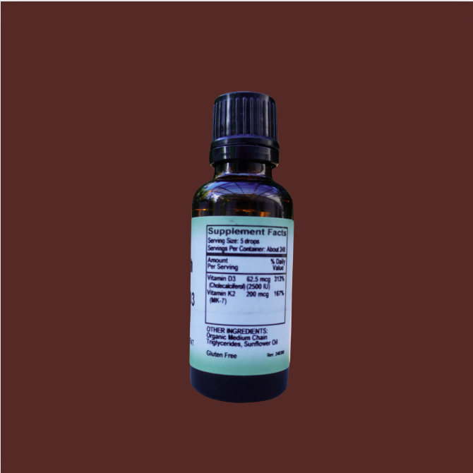 Vitamin D3 + K2 (Certified Organic) 1 oz.